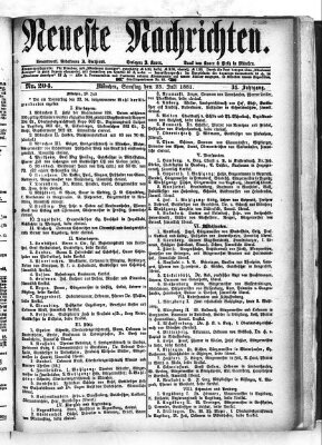 Neueste Nachrichten (Münchner neueste Nachrichten) Samstag 23. Juli 1881