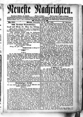 Neueste Nachrichten (Münchner neueste Nachrichten) Donnerstag 28. Juli 1881