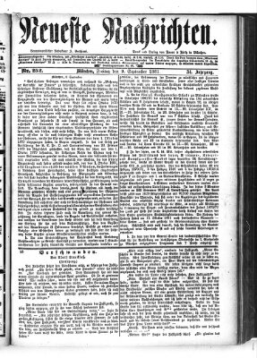 Neueste Nachrichten (Münchner neueste Nachrichten) Freitag 9. September 1881