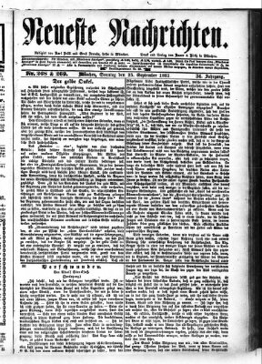 Neueste Nachrichten (Münchner neueste Nachrichten) Sonntag 25. September 1881