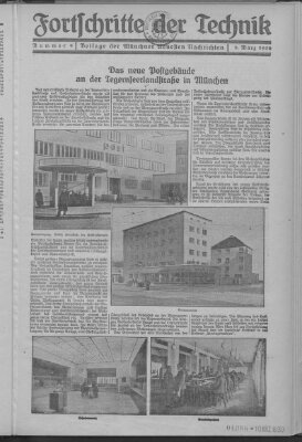 Fortschritte der Technik (Münchner neueste Nachrichten) Sonntag 9. März 1930