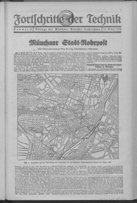 Fortschritte der Technik (Münchner neueste Nachrichten) Sonntag 30. März 1930