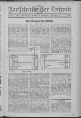 Fortschritte der Technik (Münchner neueste Nachrichten) Sonntag 8. Juni 1930