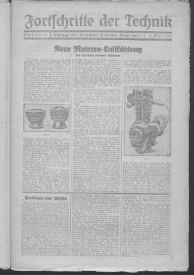 Fortschritte der Technik (Münchner neueste Nachrichten) Sonntag 8. Mai 1932