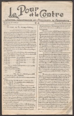 Le pour et le contre Sonntag 22. Oktober 1916