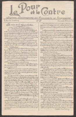 Le pour et le contre Sonntag 14. Januar 1917