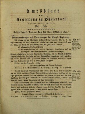 Amtsblatt für den Regierungsbezirk Düsseldorf Donnerstag 5. Oktober 1820