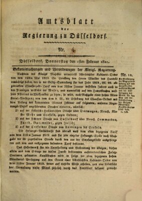 Amtsblatt für den Regierungsbezirk Düsseldorf Donnerstag 1. Februar 1821