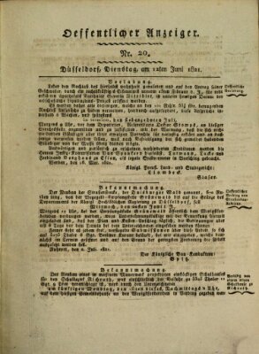 Amtsblatt für den Regierungsbezirk Düsseldorf Dienstag 12. Juni 1821