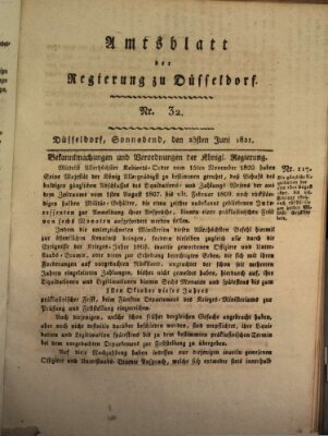 Amtsblatt für den Regierungsbezirk Düsseldorf Samstag 23. Juni 1821