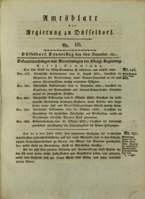 Amtsblatt für den Regierungsbezirk Düsseldorf Donnerstag 6. Dezember 1821