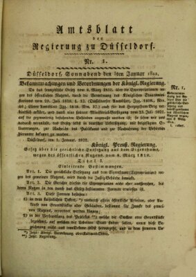 Amtsblatt für den Regierungsbezirk Düsseldorf Samstag 5. Januar 1822