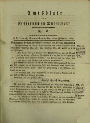 Amtsblatt für den Regierungsbezirk Düsseldorf Samstag 23. Februar 1822