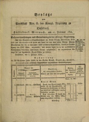Amtsblatt für den Regierungsbezirk Düsseldorf Mittwoch 27. Februar 1822