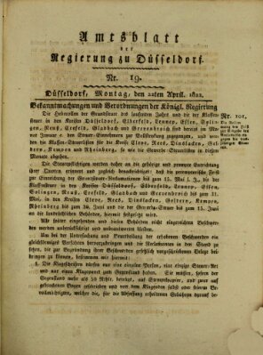 Amtsblatt für den Regierungsbezirk Düsseldorf Montag 22. April 1822