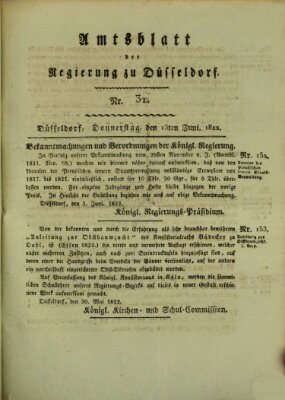 Amtsblatt für den Regierungsbezirk Düsseldorf Donnerstag 13. Juni 1822