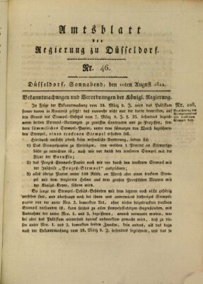 Amtsblatt für den Regierungsbezirk Düsseldorf Samstag 10. August 1822