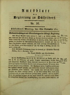 Amtsblatt für den Regierungsbezirk Düsseldorf Montag 23. September 1822