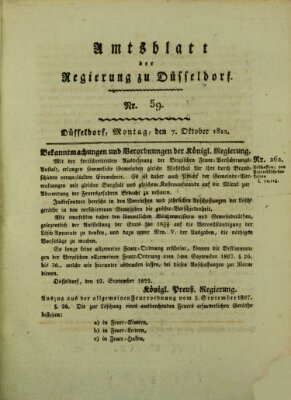 Amtsblatt für den Regierungsbezirk Düsseldorf Montag 7. Oktober 1822