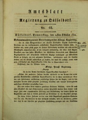 Amtsblatt für den Regierungsbezirk Düsseldorf Donnerstag 24. Oktober 1822