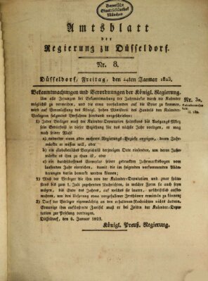 Amtsblatt für den Regierungsbezirk Düsseldorf Freitag 24. Januar 1823