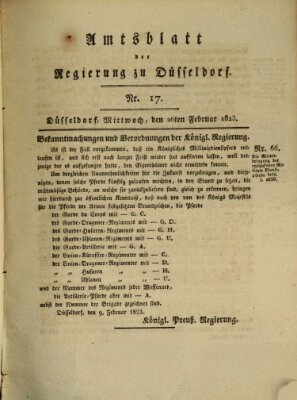 Amtsblatt für den Regierungsbezirk Düsseldorf Mittwoch 26. Februar 1823