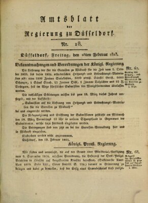 Amtsblatt für den Regierungsbezirk Düsseldorf Freitag 28. Februar 1823