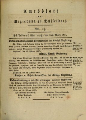 Amtsblatt für den Regierungsbezirk Düsseldorf Mittwoch 5. März 1823