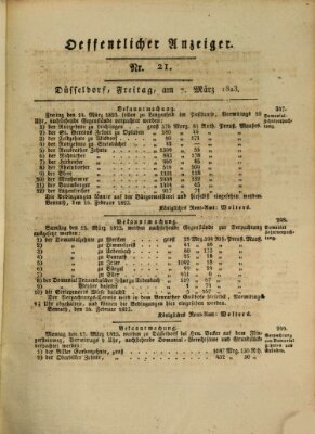 Amtsblatt für den Regierungsbezirk Düsseldorf Freitag 7. März 1823