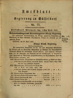 Amtsblatt für den Regierungsbezirk Düsseldorf Mittwoch 30. April 1823