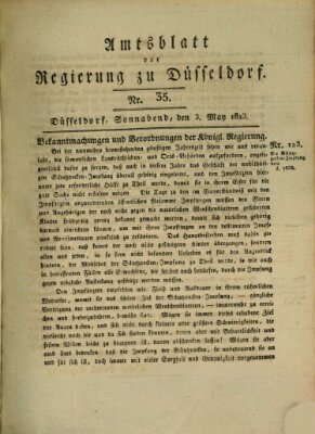 Amtsblatt für den Regierungsbezirk Düsseldorf Samstag 3. Mai 1823