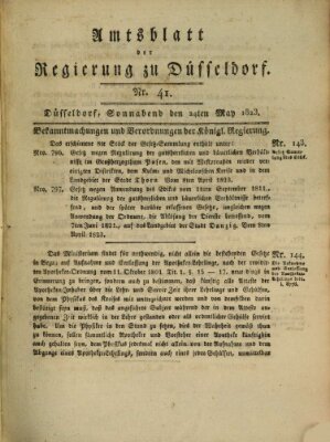 Amtsblatt für den Regierungsbezirk Düsseldorf Samstag 24. Mai 1823