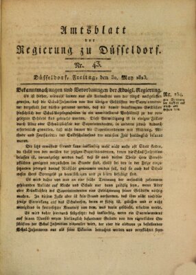 Amtsblatt für den Regierungsbezirk Düsseldorf Freitag 30. Mai 1823