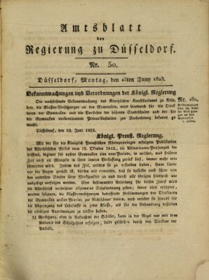 Amtsblatt für den Regierungsbezirk Düsseldorf Montag 23. Juni 1823