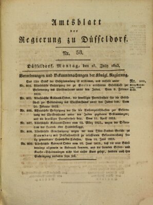 Amtsblatt für den Regierungsbezirk Düsseldorf Montag 28. Juli 1823