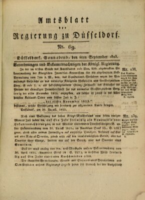 Amtsblatt für den Regierungsbezirk Düsseldorf Samstag 6. September 1823