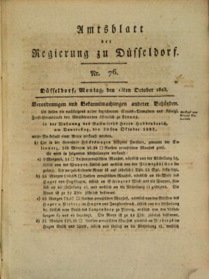 Amtsblatt für den Regierungsbezirk Düsseldorf Montag 13. Oktober 1823