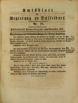 Amtsblatt für den Regierungsbezirk Düsseldorf Donnerstag 20. November 1823