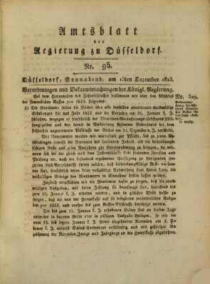 Amtsblatt für den Regierungsbezirk Düsseldorf Samstag 13. Dezember 1823