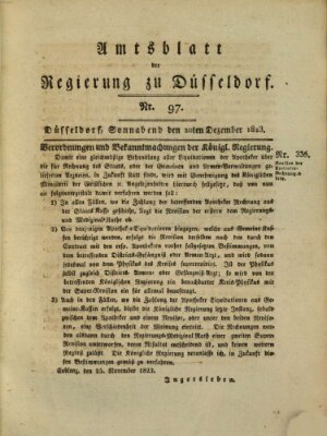 Amtsblatt für den Regierungsbezirk Düsseldorf Samstag 20. Dezember 1823