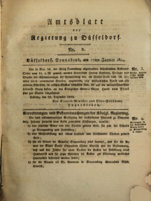 Amtsblatt für den Regierungsbezirk Düsseldorf Samstag 17. Januar 1824