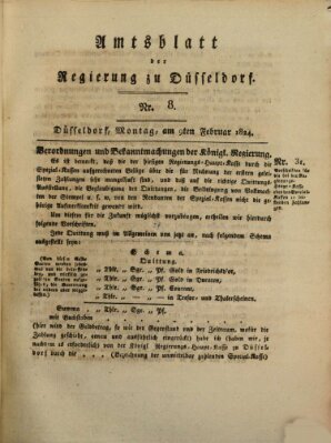 Amtsblatt für den Regierungsbezirk Düsseldorf Montag 9. Februar 1824