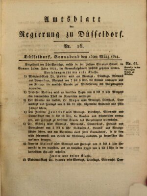 Amtsblatt für den Regierungsbezirk Düsseldorf Samstag 13. März 1824