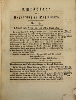 Amtsblatt für den Regierungsbezirk Düsseldorf Freitag 26. März 1824