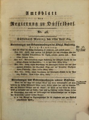 Amtsblatt für den Regierungsbezirk Düsseldorf Montag 26. April 1824