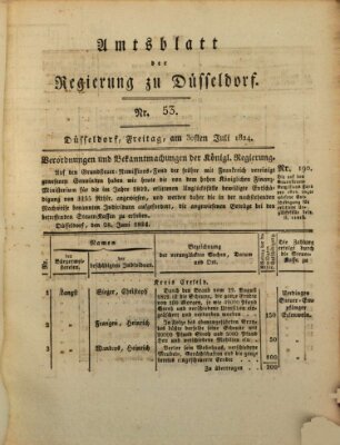 Amtsblatt für den Regierungsbezirk Düsseldorf Freitag 30. Juli 1824