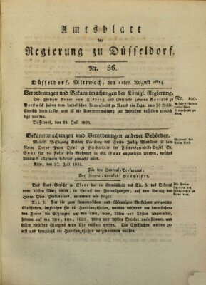 Amtsblatt für den Regierungsbezirk Düsseldorf Mittwoch 11. August 1824