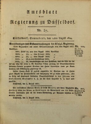 Amtsblatt für den Regierungsbezirk Düsseldorf Samstag 14. August 1824