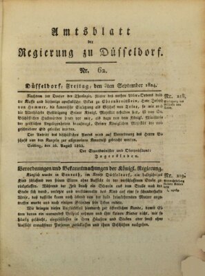 Amtsblatt für den Regierungsbezirk Düsseldorf Freitag 3. September 1824