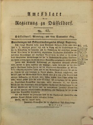 Amtsblatt für den Regierungsbezirk Düsseldorf Montag 6. September 1824